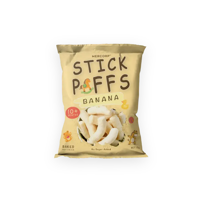 mercorp organic stick puffs banana flavor