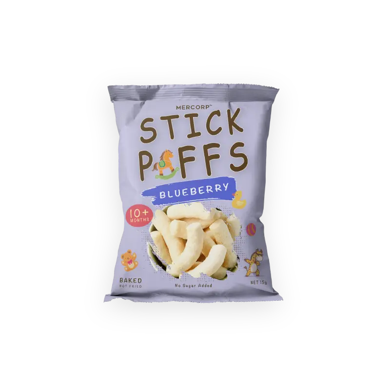 mercorp organic stick puffs blueberry flavor